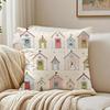 Beach Hut Nautical Coastal Cushion Cover Breathable Short Plush Pillow Case Machine Washable Wrinkle-Resistant Soft Durable
