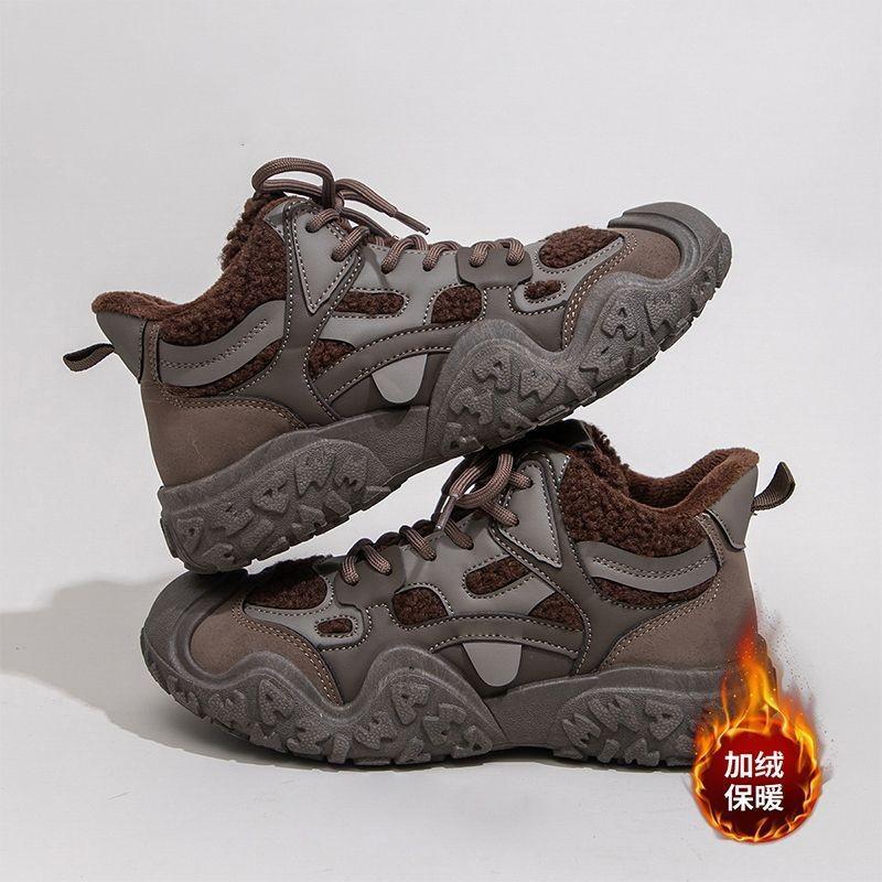 New Autumn and Winter Thick-soled Non-slip and Warm High-top Cotton Shoes Versatile Sports Retro Cold-proof Increase