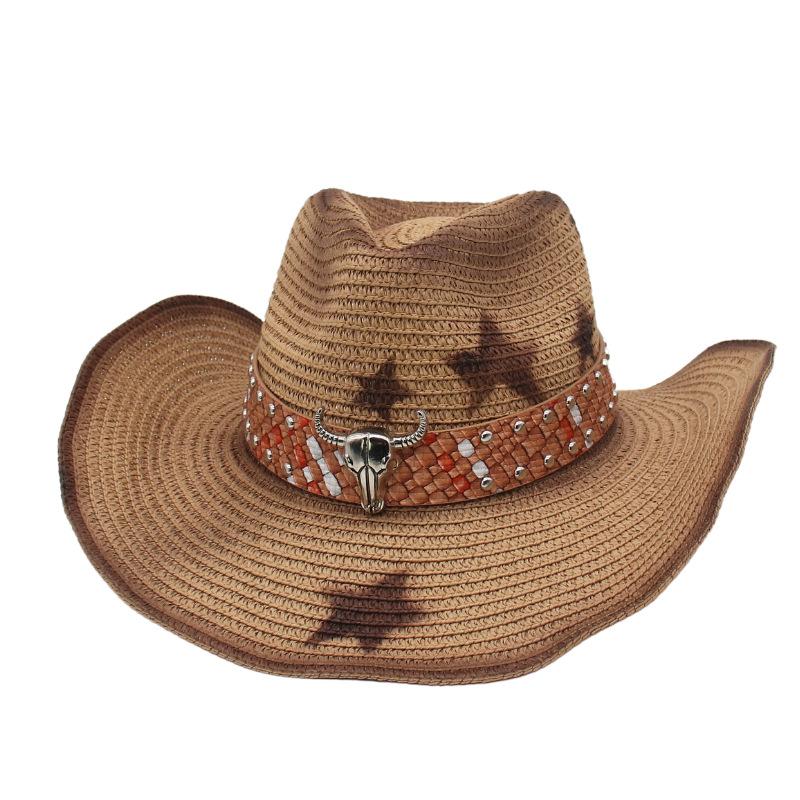 Sunscreen Sun Hat Vacation Sun Hat Outdoor Western Hat Cowboy Beach Seaside Summer Shade Straw Hat