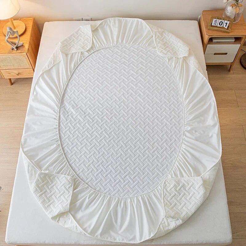 Soybean Fiber Thicken Mattress Protector Cover for Twin/Double/Full/Queen/King Beds Cotton Elastic Fitted Sheet Soft Bed Covers