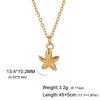 Cazador Stainless Steel Sea Shell Starfish Pendant Necklace for Women Gold Plated Chain Summer Jewelry Vacation Beach Gift