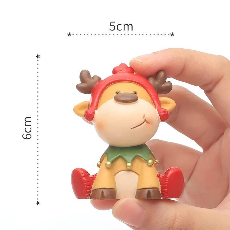 Weihnachtsdekoration Figuren Cartoon Corgi Elch Igel Niedliche Miniatur-Ornamente für Schreibtisch Party Festival Heimdeko