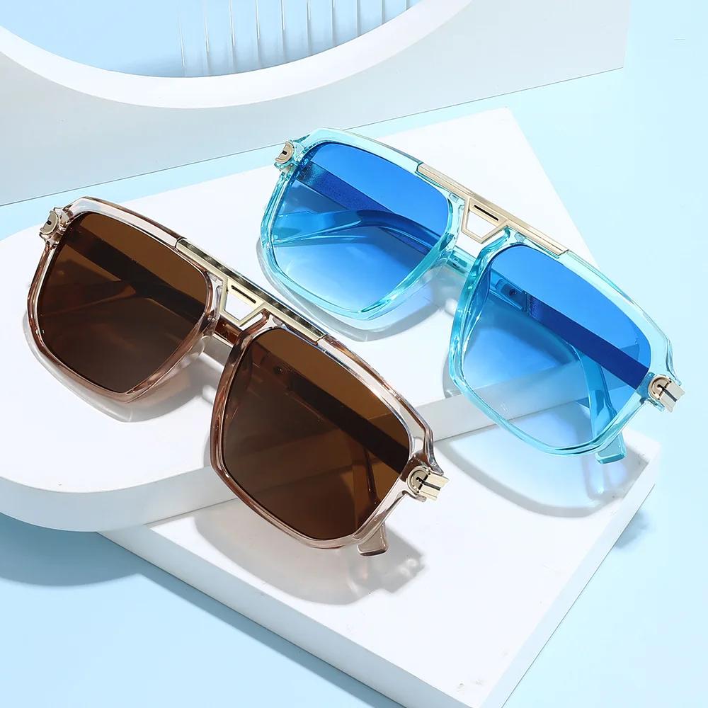 New Oversized Vintage Square Sunglasses for Women Men Fashion UV400 Classic Retro Shades Female Sun Glasses