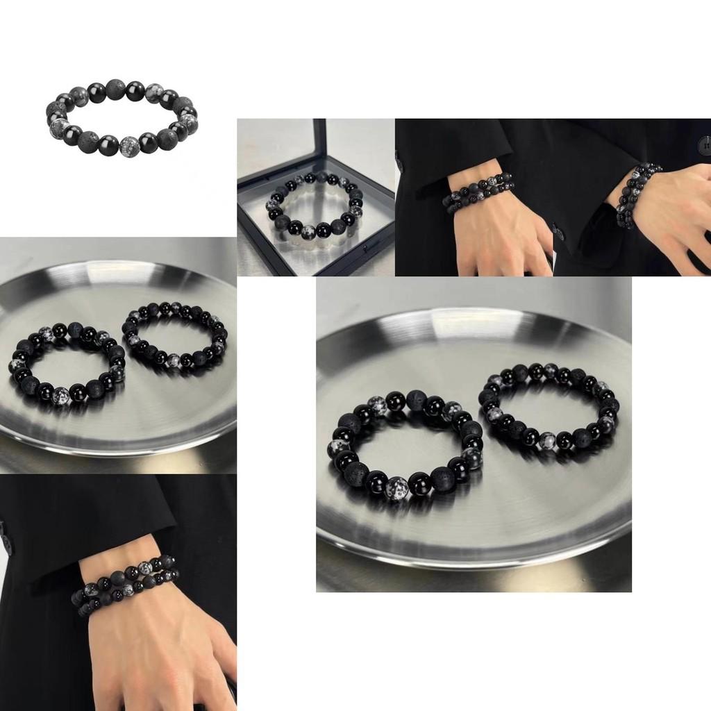 Premium Quality Obsidian Beads Dark Theme Bracelet For Couples And Travel Gifts
