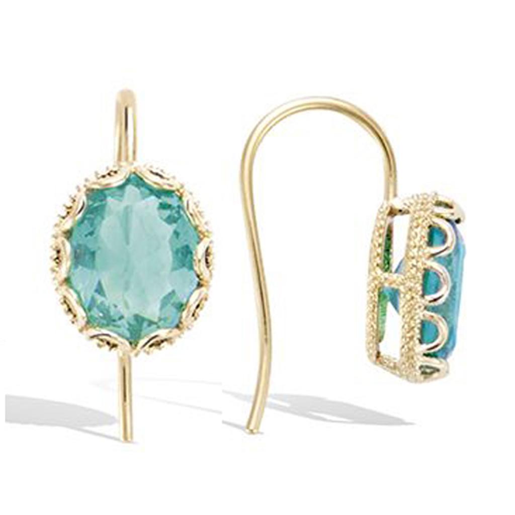 Les Trésors De Lily [R7142] - Gold Plated 'Sissi' Gold Green Earrings - 10x8 Mm