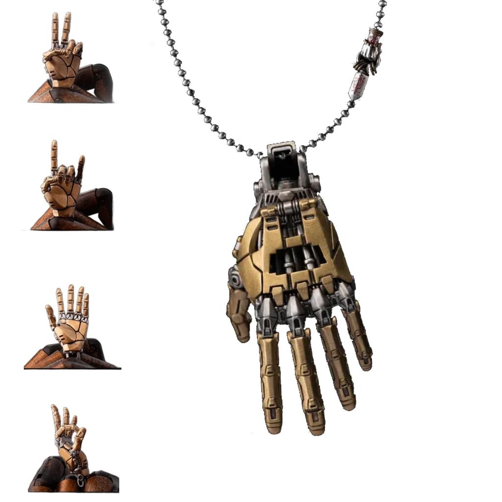 Mechanical Hand Pendant, Movable Finger Joints Robot Hand Charm Jewelry, Steampunk Necklace Pendant, Punk Lover Gift, For Men Women