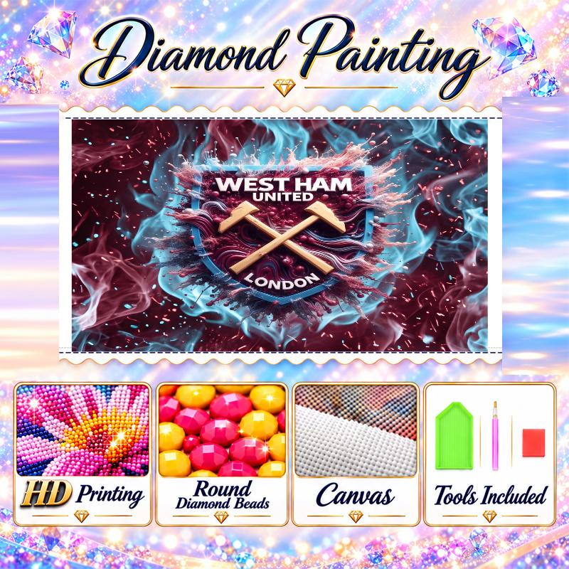 West Ham United Football Diamond Painting Kit 5D Full Drill DIY Diamond Mosaic Wall Art Home Decor