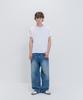 PSSHOPPER Semi-Crop Slub Vintage Short Sleeve T-Shirt [White]