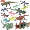Oenux 12pcs Wild Reptile Insect Animals Model Umbrella Lizard Action Figures Figurine Miniature Collection Halloween Kid Toy