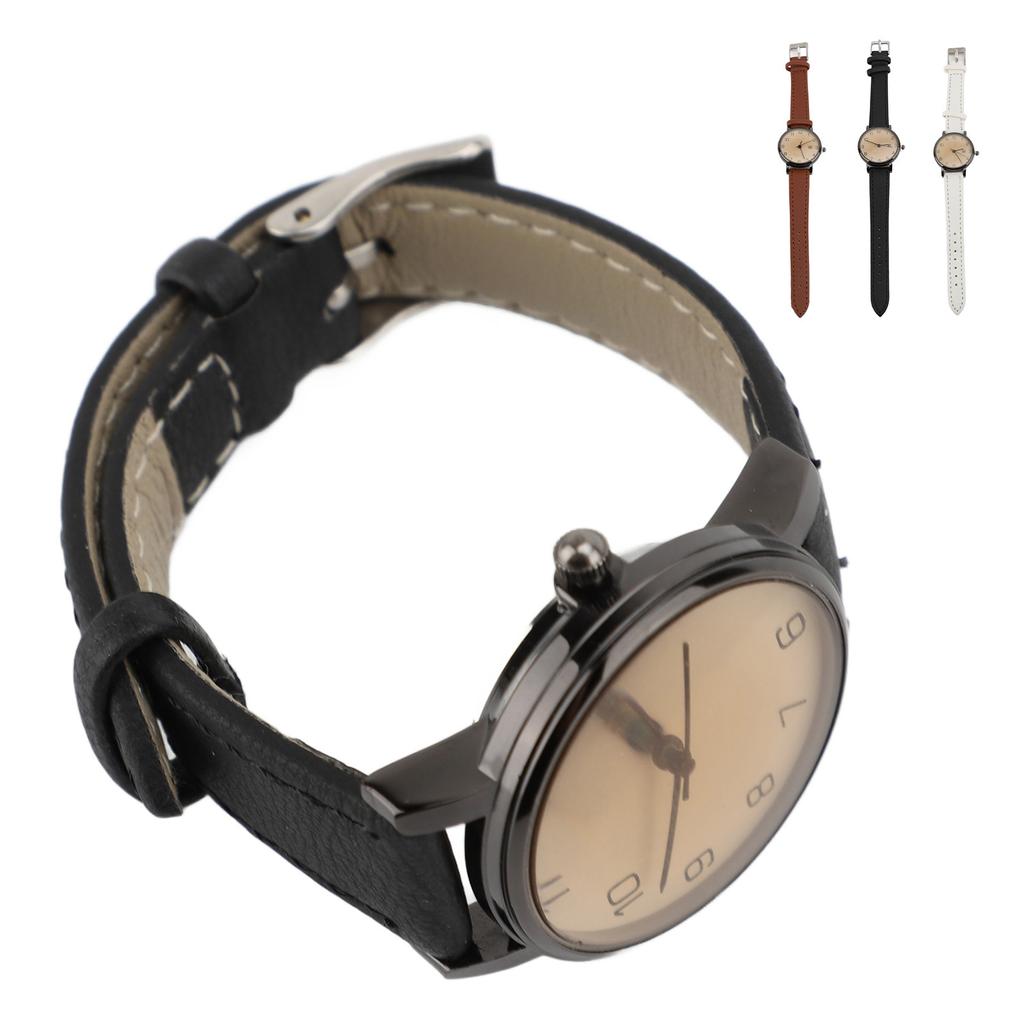 Women Simple Classic PU Leather Analog Quartz Watch Date Arabic Numerals Vintage Casual Watch for La
