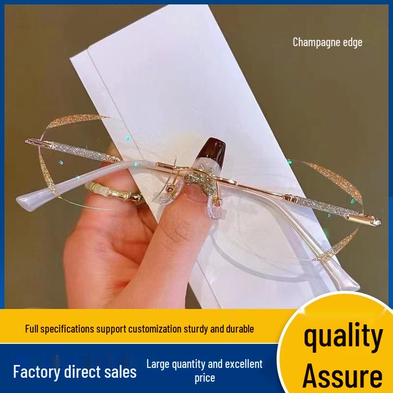 2023 Starlight Glitter Rimless HD Anti-Blue Light Ultralight Age-Reducing Reading Glasses