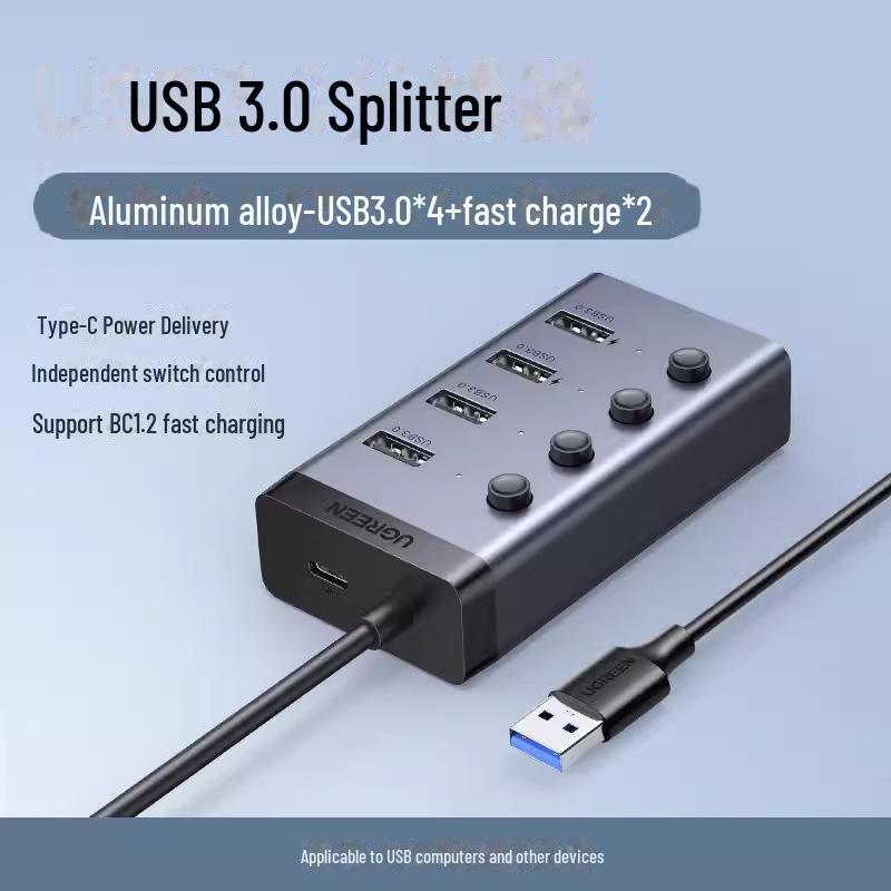 Greenlink USB 3.0 7/10-Port High-Speed Hub for Laptops