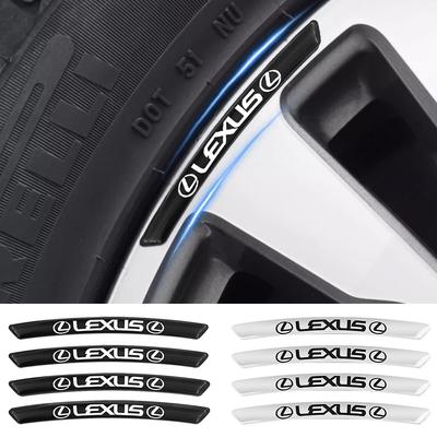 4Pcs Car Wheel Hub Rim Stickers Decals Auto Styling Accessories For F-SPORT ES RX NX LS UX LM LX GX LC RZ IS CT GS RC HS