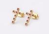 Nidin Korea Popular Inlaid Delicate Zircon Cross Charm Earrings 3 Colors For Women Girl Engagement Wedding Jewelry Accessories