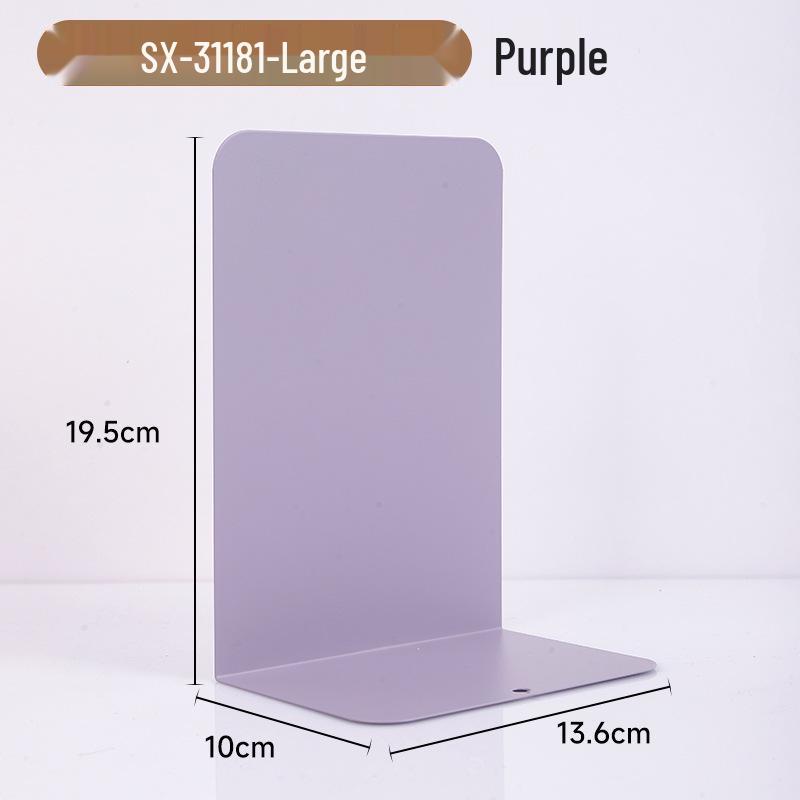 Large L-Shaped Thickened Metal Bookend for Organizing Books and Files
