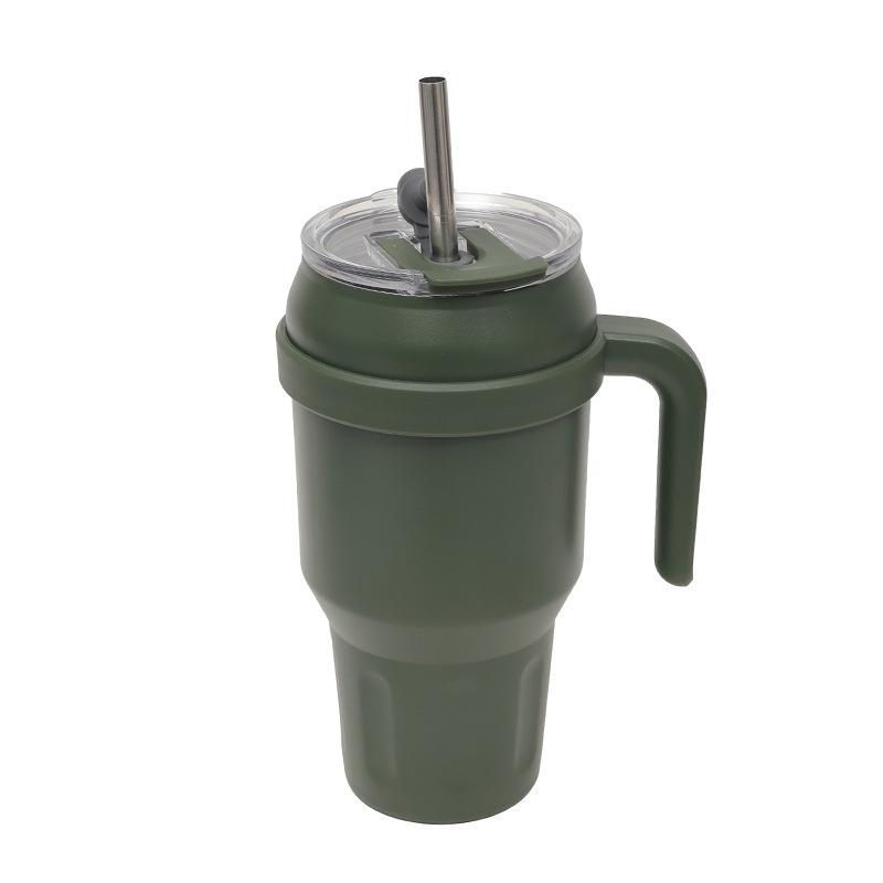 Vacuum 50Oz Big Mac Car Cup Men'S New Thermos Cup Double Layer With Straw With Handle Bingba Cup