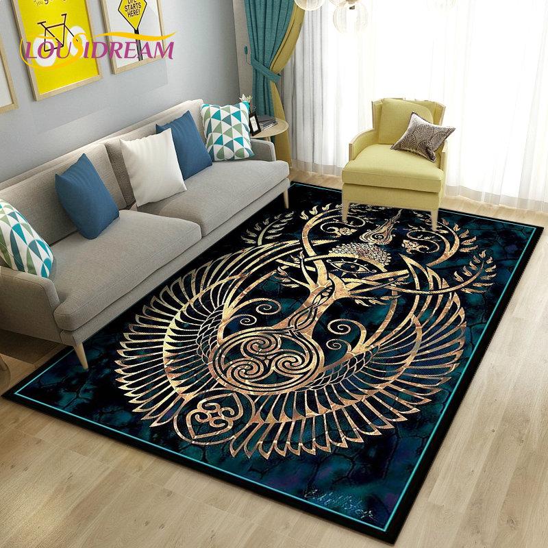 Vikings Nordic Mythology Series Area Rug,Carpet Rug for Living Room Bedroom Sofa Doormat Decoration,Kid Play Non-slip Floor Mat