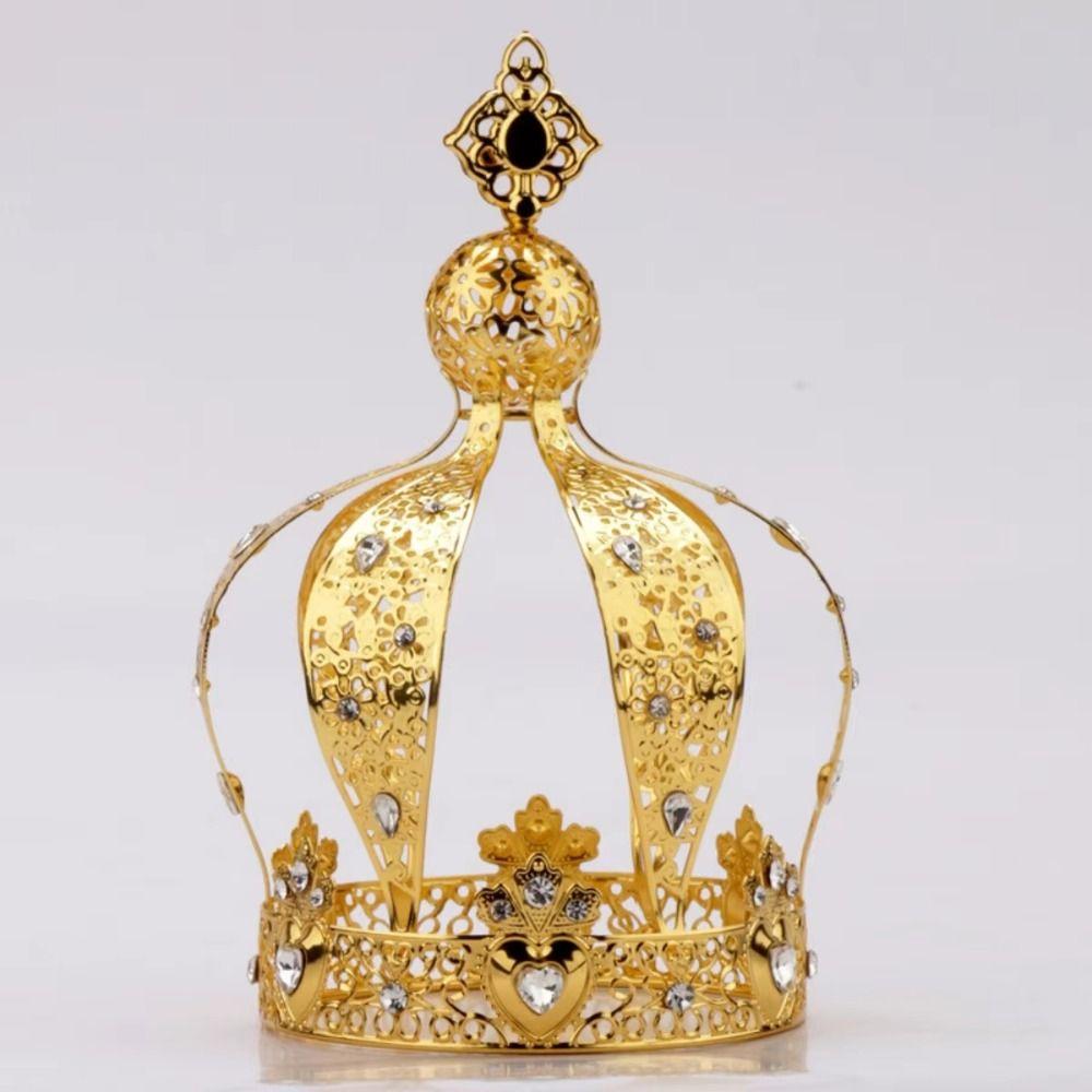 1/2Pcs Fashion Baroque Crown Cake Topper Creative Elegant Bridal Headband Retro Romantic Rhinestone Crown Pageant Event