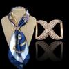 Scarf Rings for Women X Shaped Scarf Buckle Rhinestone Shawl Slide Pin Clip