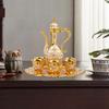 Vintage Turkish Tea & Coffee Set - 6 Gold & White Cups with Tray, Zinc Alloy Antique Decor, Tableware for Home, Gift, Wedding