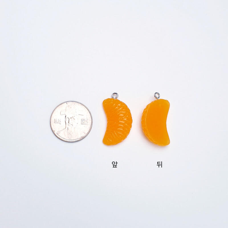 Acrylic fruit tangerine pendant with kernels and tangerine keychain material