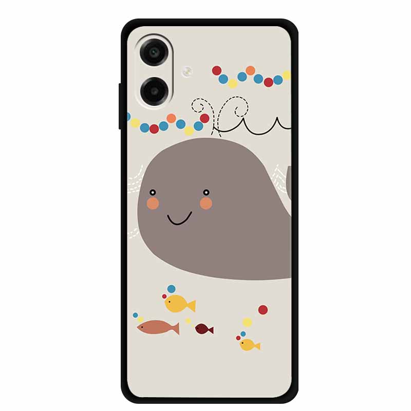 3D Silicone Case For Samsung Galaxy A07 4G Case Relief Emboss Flowers Black Soft Back Cover Coques For Samsung Galaxy A17 Cases