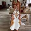 Elegant Floral Bohemian Long Dress – V-neck Spaghetti Strap Plus Size Women's Summer Wear