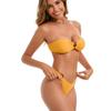 2025 Dámské jednobarevné bandeau bikiny - Módní dvoudílné plavky