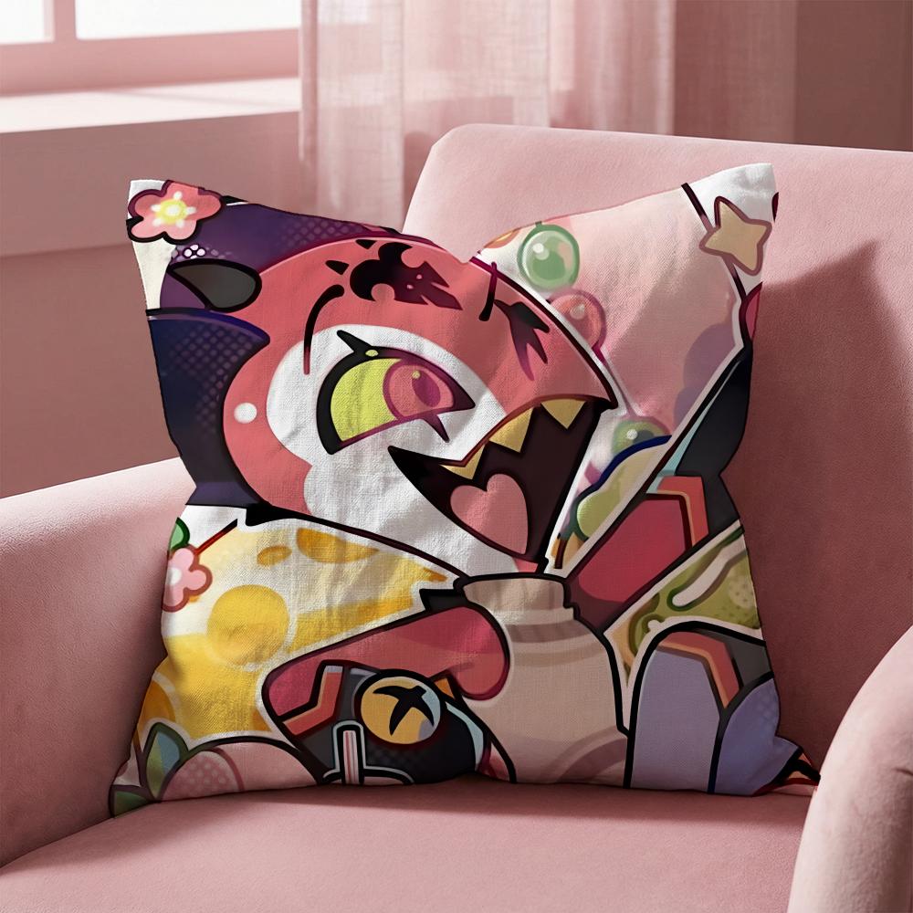 H-Helluva Boss CARTOON Cushion Cover Multi-Scene Pillow Cover for Home & Car - Reversible, Soft & Durable for Daily Use