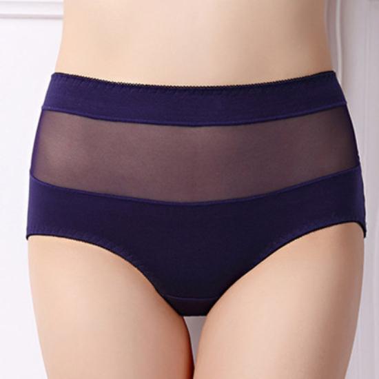 Oeak Ladies Push Up High Waist Hip-lifting Sexy Panties High-elasticity Plus Size Mesh Stitching Underwear