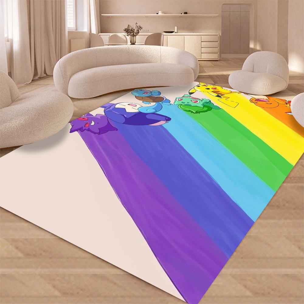 Disney Cartoon P-okemon Niedlicher P-ikachu Teppich Teppich für Schlafzimmer Wohnzimmer Zuhause Sofa Dekoration Kinder Große Bodenmatte Geschenk