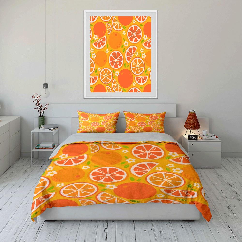Citrus-Inspired Three-Piece Set Design Exquisite Three-Piece Bedding Set Gift For Kids And Adults