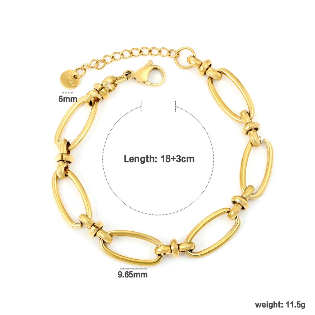 Simple Geometric Chain Bracelet Fashion Creative Link Design High-End Jewelry for Women
