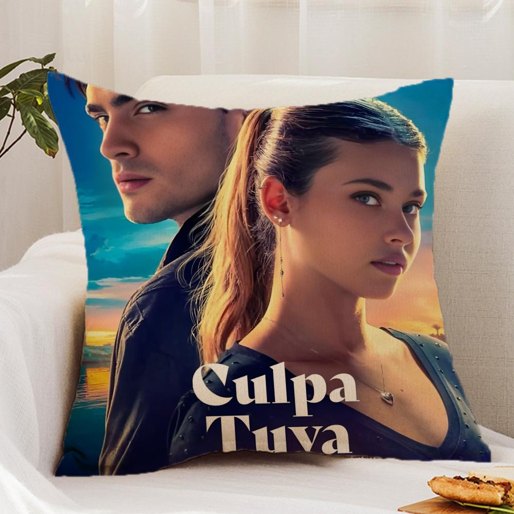 M-My Fault C-Culpa Mia Movie Cushion Cover Premium Comfort Reversible Pillow Cover - Dual - Use Design for Home & Car