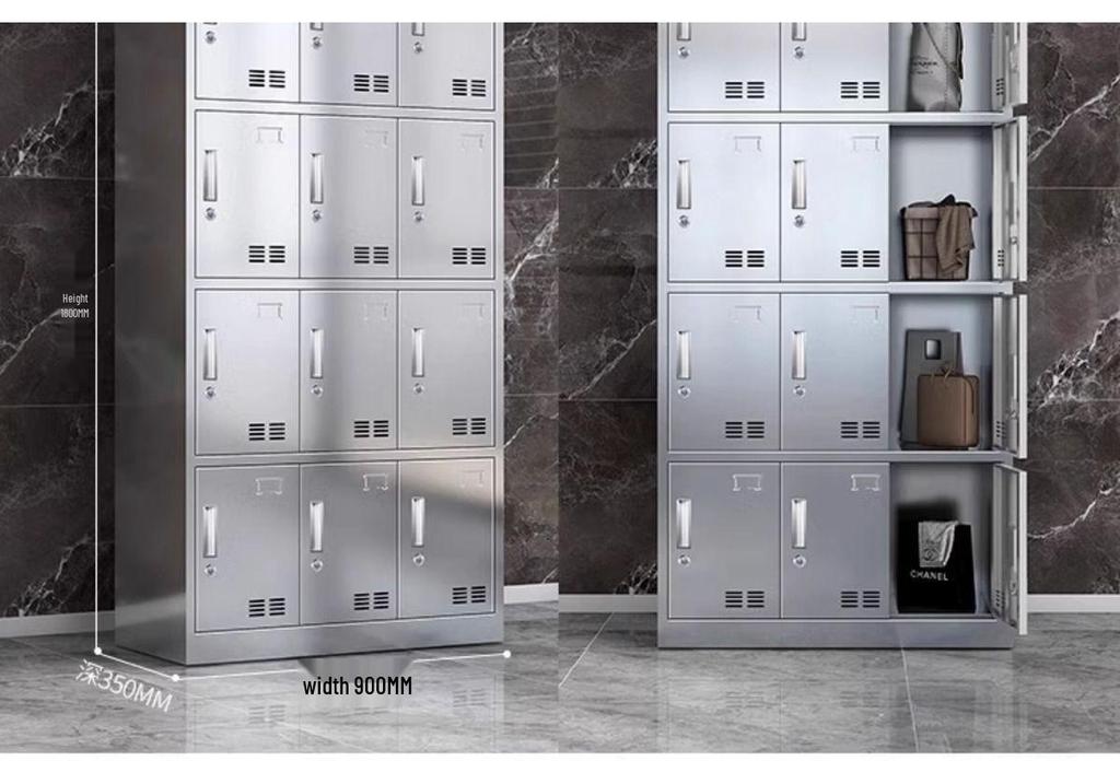 Thickened 304 Stainless Steel Multi-Door Wardrobe and Shoe Cabinet