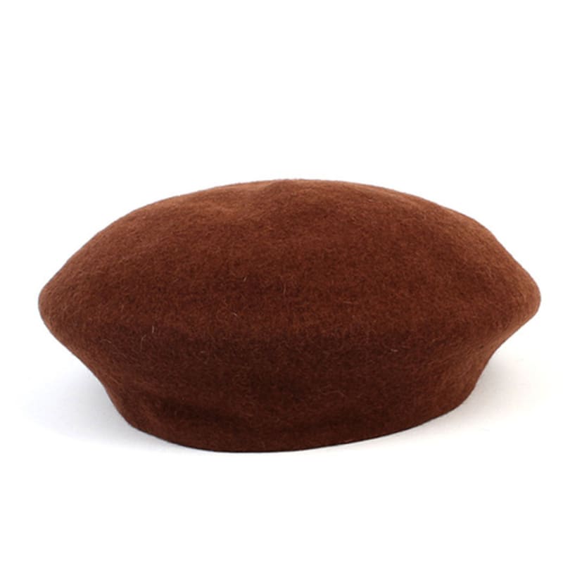 Universal chemistry Wool Brown Overfit Beret Beret