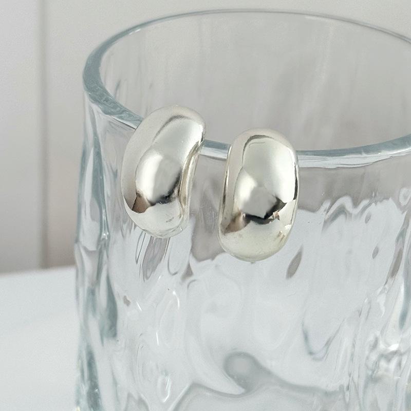 French Luxury C-Shaped S925 Silver Stud Earrings: Elegant and Stylish Design for Women