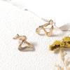 European and American style fashion high-end gold wave earrings women's niche creative design sense cold wind stud earrings