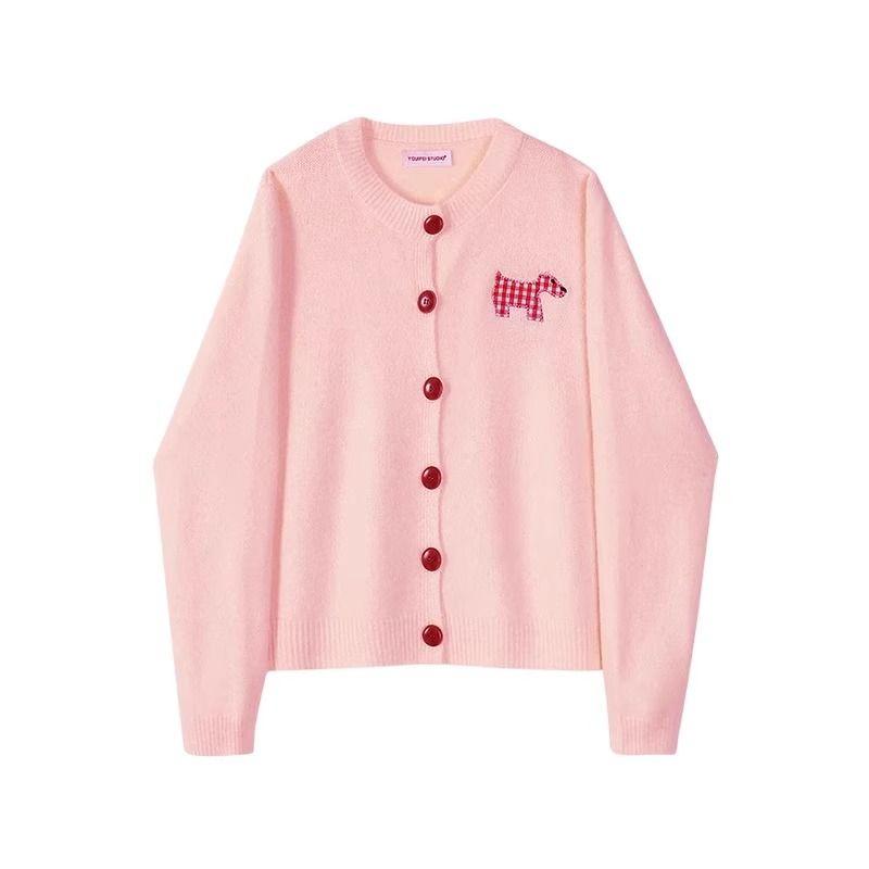 

Spring Korean Series Wear Pink Knit Women 2025 New Spring Outdoor Thin Cardigan Unique Beautiful Small Top Pink L Recommended 55.00 kg-60.00 kg