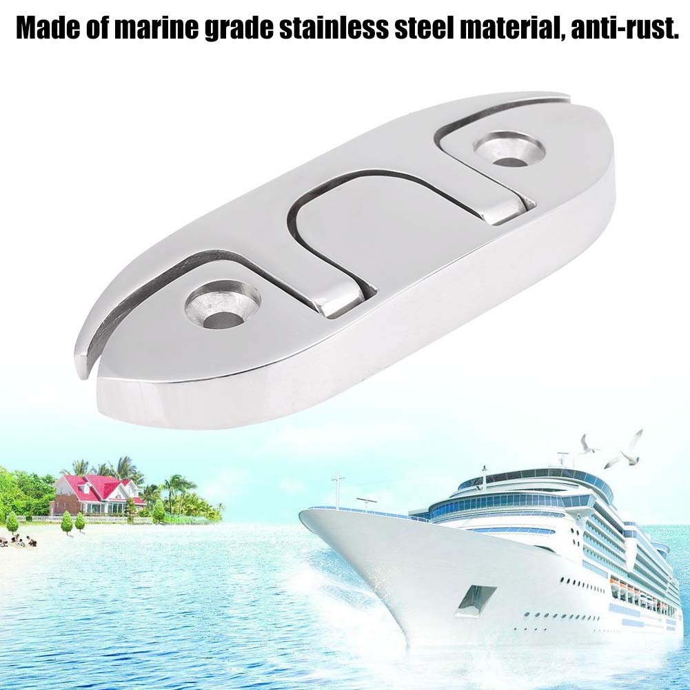 Marine Boat Flip Up 4-1/2" Folding Cleat Dock Stainless Steel, Boat Cleats, Steel Fasteners,