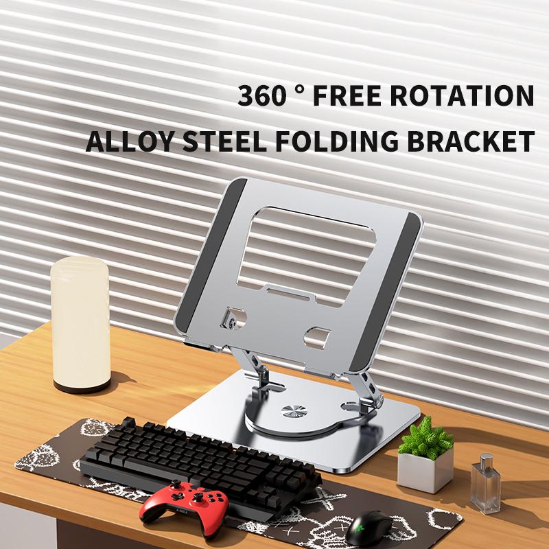 YY-J29 Carbon Steel Foldable Laptop Bracket Heat Dissipation Rotatable Notebook Desktop Stand