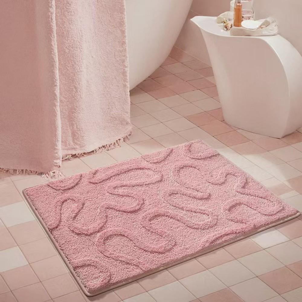 Cute Fun Angel Wings Bathroom Carpet Pink Love Wave Edge Design Bathroom Bedroom Entryway Carpet Ins Style Home Decor
