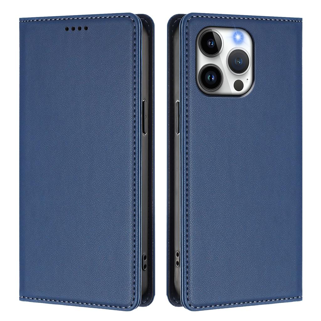 For iPhone 16 Pro Max Leather Wallet Case Magnetic Closure RFID Blocking Phone Cover