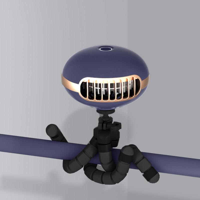 

Stroller Portable Clip-on Fan USB Rechargeable Handheld Fan with Octopus Tripod Black