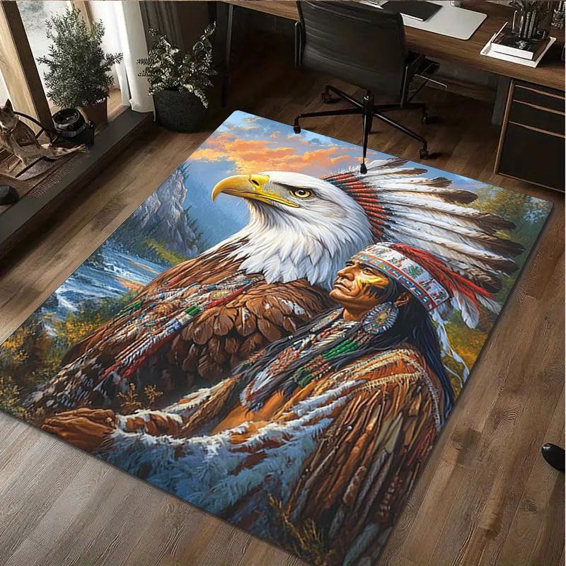 

1Pc Native American Rug - Home carpet Office Decorative Carpet For Living Room Bedroom Door Mat Floor Rug Computer Chair Area Rug 40x60cm( 15x23in )