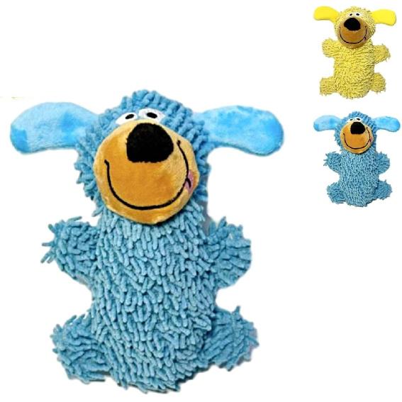 Squeaky Dog Plush Toy, Crinkly Dog Toy, Dog Toys Crinkle, Dog Chew Toys, Crinkle Puppy Toys for Interactive Play(2pcsYellow+Blue)