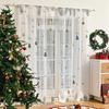 2pcs Christmas Pine Branch Bell Sheer Curtains with Pole Bag, Privacy Protection, Suitable for Decoration In Various Scenes
