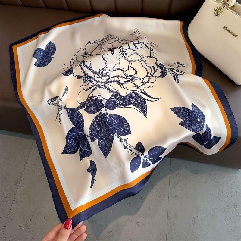 70 silk scarf square scarf high sense fashion versatile professional simulation silk small scarf versatile printed women's silk scarf