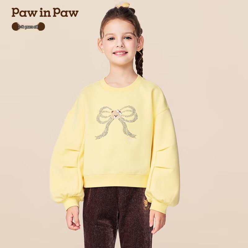 PawinPaw Girls  Cartoon Bear Round Neck Sweatshirt 150