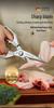 Heavy-Duty German-Style Kitchen Scissors: Stainless Steel, Multifunctional for Poultry & Bone Cutting